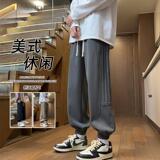 X-602-AK5018-P45运动裤男生春秋季2025新款高级休闲长裤，男装休闲裤，电商A232