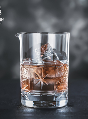PMG01-1 CRISON水晶材质手工刻花调酒搅拌杯日式调酒混合杯550ml