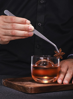 不锈钢弯头镊子 手工防滑镊子夹 园艺小镊子装饰物长夹超长清洁夹