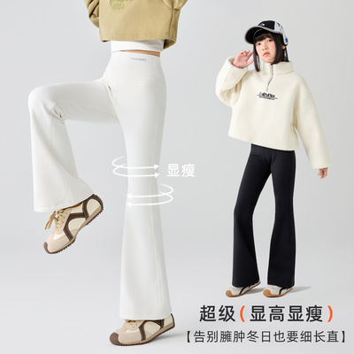 A类女童加绒微喇打底裤修身鲨鱼