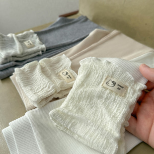 女童春款裤子外穿薄款儿童弹力修身打底裤宝宝公主甜美白色紧身裤