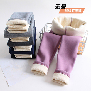 男童外穿保暖裤 女童打底裤 儿童宝宝加厚薄绒裤 子冬季 白 秋冬加绒裤