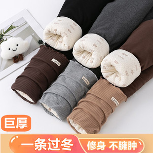 女童棉裤冬季外穿儿童三层夹棉加厚打底裤北方超厚一条过冬长裤子