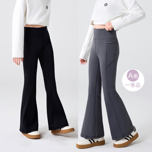 外穿青春期女孩宝宝微喇打底裤 秋季 早秋儿童鲨鱼裤 a类女童喇叭裤