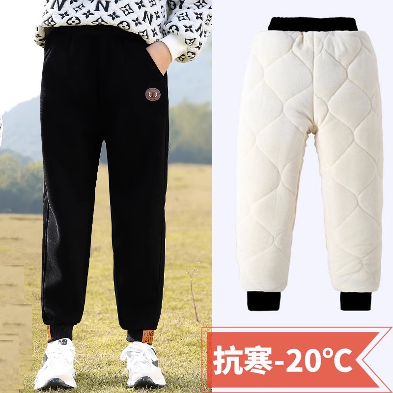 儿童北方过冬加绒裤子夹棉棉裤