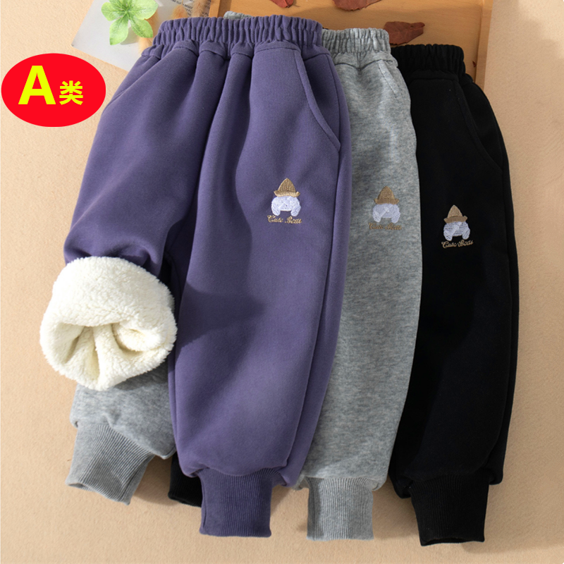 深冬宝宝一体羊羔绒休闲卫裤特厚