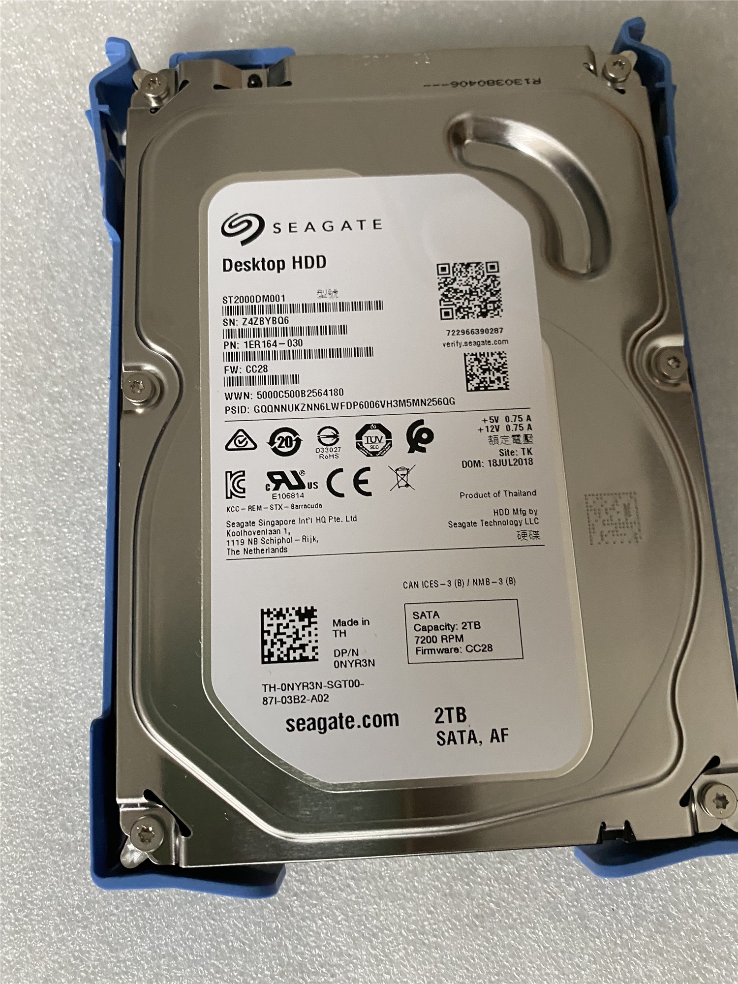 原装ST2000DM001希捷2tb NYR3N台式机硬盘72003.5寸希捷2tb
