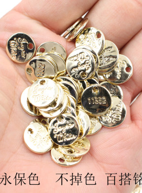 diy不掉色小吊牌金属手工头饰品