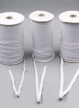 扁绳6-8-10MM大肠圈专用松紧带单层橡皮筋弹力绳自己diy发圈材料