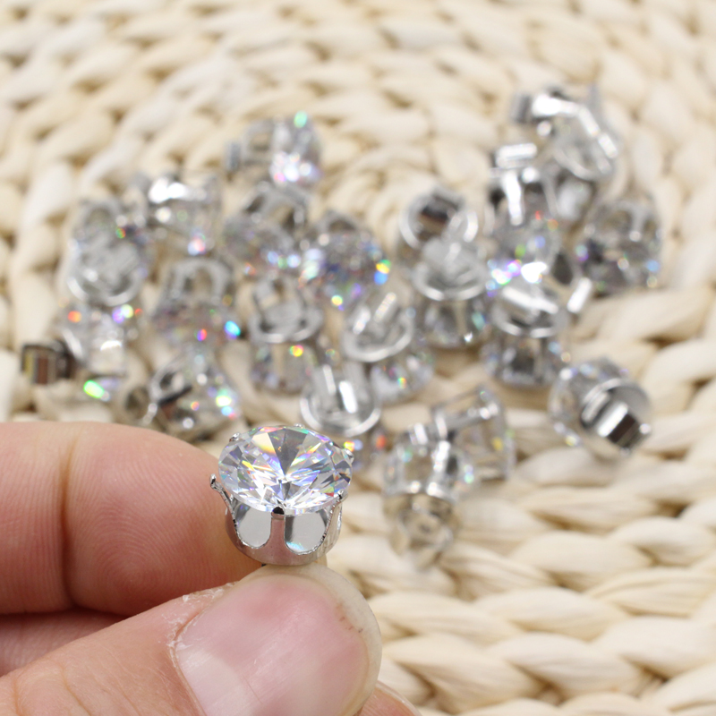 C扣锆石高贵卡扣大颗钻石高闪亮配件头 发绳配饰合金百搭时尚材料