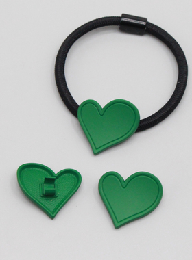 diy头绳C扣绿色爱心配件材料发圈合金皮筋自己做橡皮筋10个装皮套