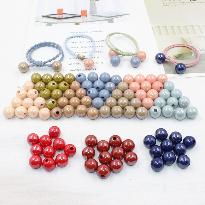 收尾堵头树脂纯色塑料彩珠