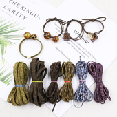 3MM和7MM豹纹编头发绳扁绳子手工diy饰品材料配件发饰头绳自己做