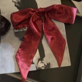 2025新款 春夏高级感百搭纯色点钻长条丝带领巾发带装 饰小丝巾绑包