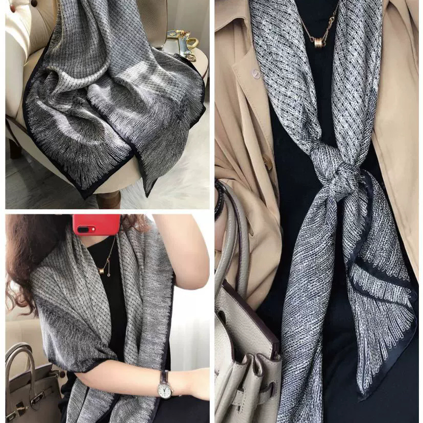 春秋冬印花民族风女棉麻方巾围巾