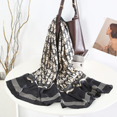 包邮 锦缎印花披肩外搭装 饰丝巾围巾沙滩巾2022春夏秋冬女长薄10条