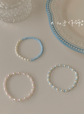 彩色珠子手链女简约手串