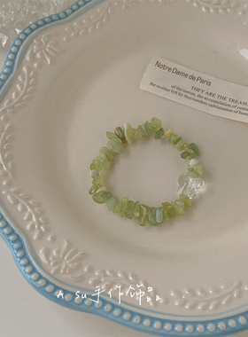 小清新绿色水晶手链女