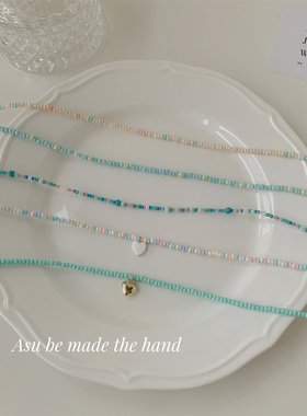 甜美小清新串珠锁骨链