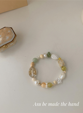 复古清新绿色系串珠手链手环