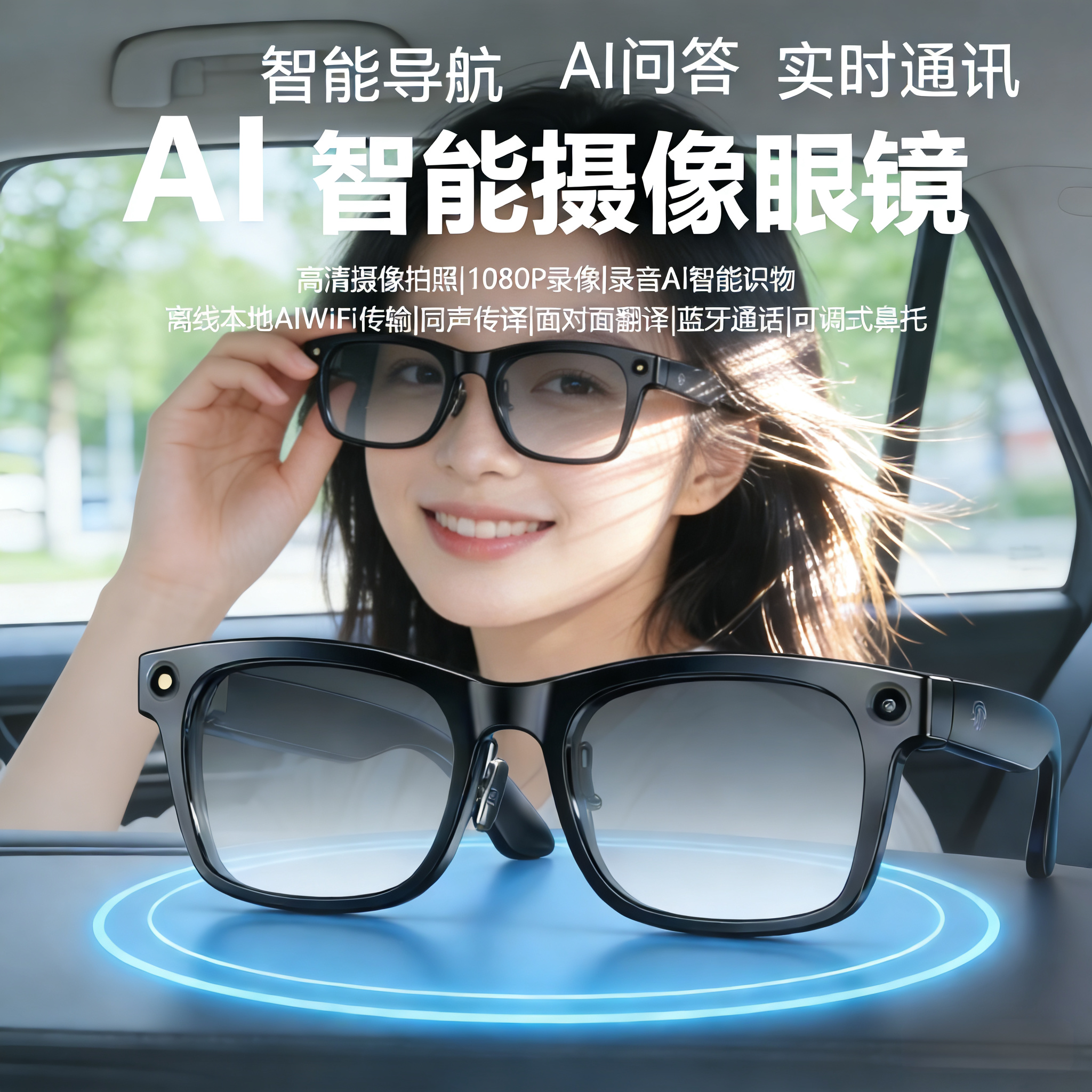 智能眼镜带摄像头拍照翻译录音视频蓝牙智能导航AI问答deepseek,智能设备,智能眼镜,淘宝优惠券,粉丝福利购,淘宝优惠卷