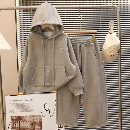 男童春秋连帽卫衣套装中大儿童宽松运动两件套青少年男孩休闲潮牌