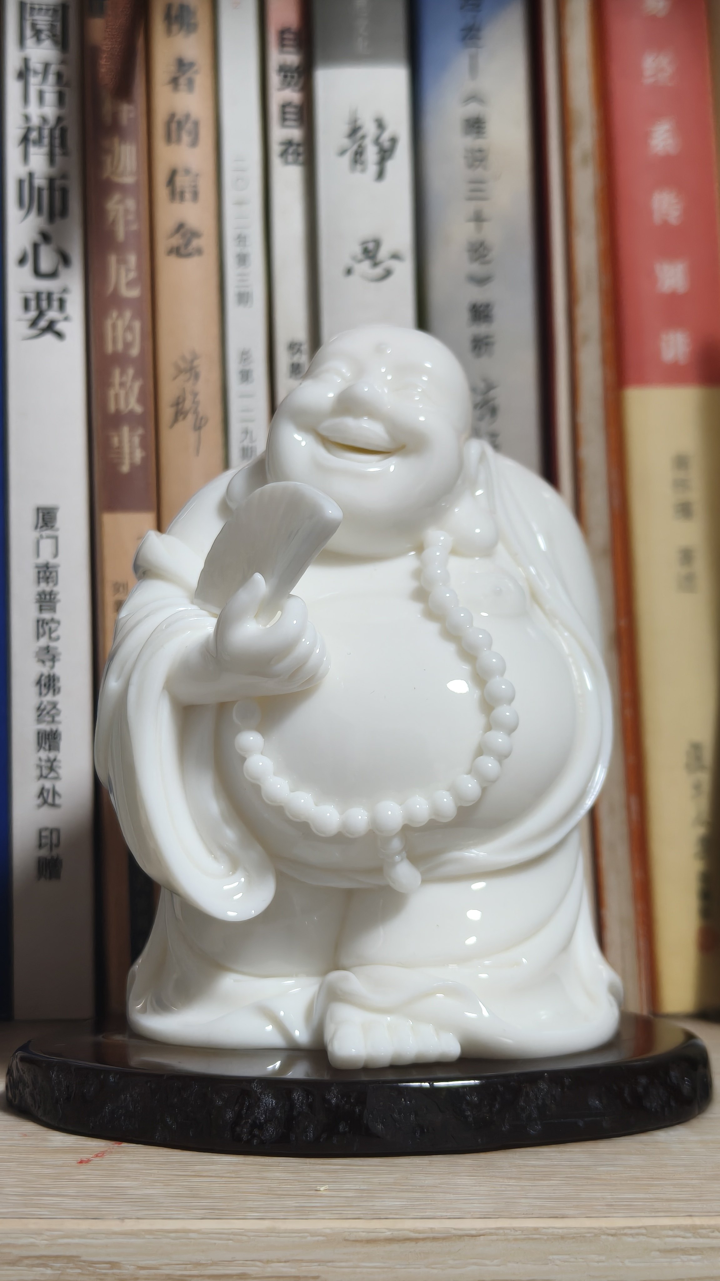 弥勒佛 陶瓷摆件佛像摆件弥勒佛文房博古车载办公收藏省级美术师