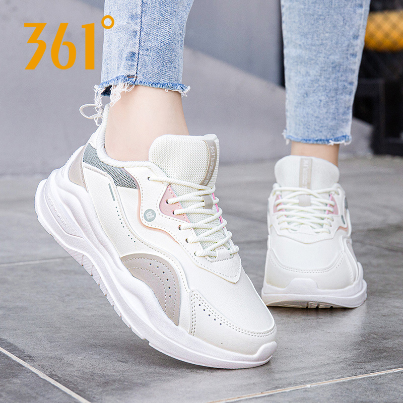 361运动鞋女皮面防水鞋子断码清仓跑步鞋361度官方旗舰店正品女鞋