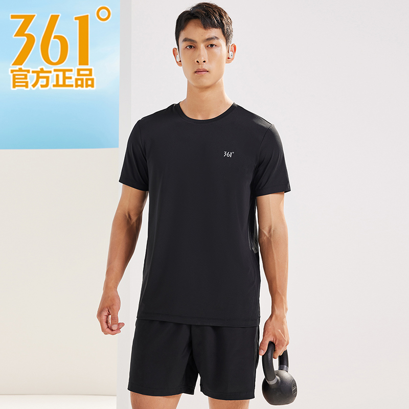 361°运动套装男夏季速干短袖T恤