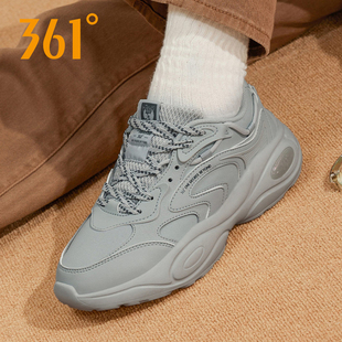 361跑步鞋女鞋2025冬季新款防水皮面运动鞋官方旗舰店厚底跑步鞋