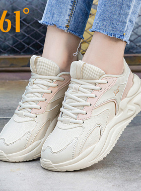 361运动鞋女鞋2025冬季新款防水皮面老爹鞋休闲鞋361度跑步鞋女款