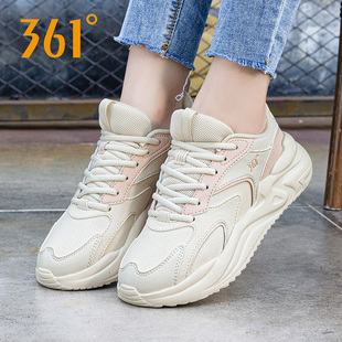 新款 防水皮面老爹鞋 休闲鞋 361运动鞋 女款 2025冬季 361度跑步鞋 女鞋