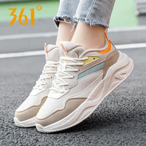 361度秋季新款皮面运动鞋女女鞋