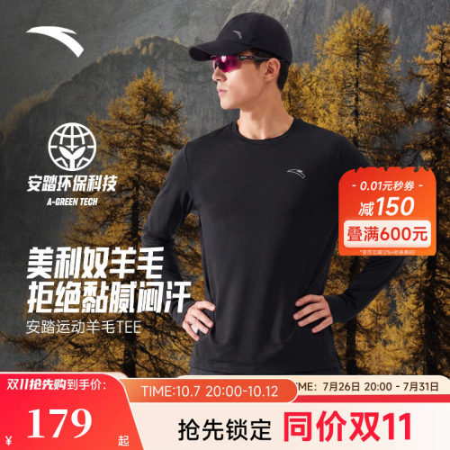 安踏C100零压速干羊毛跑步T