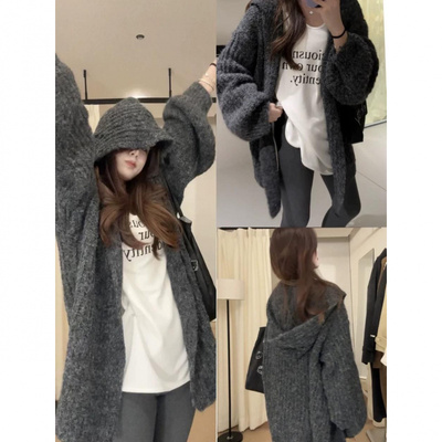 秋冬慵懒风毛衣外套女新款小个子