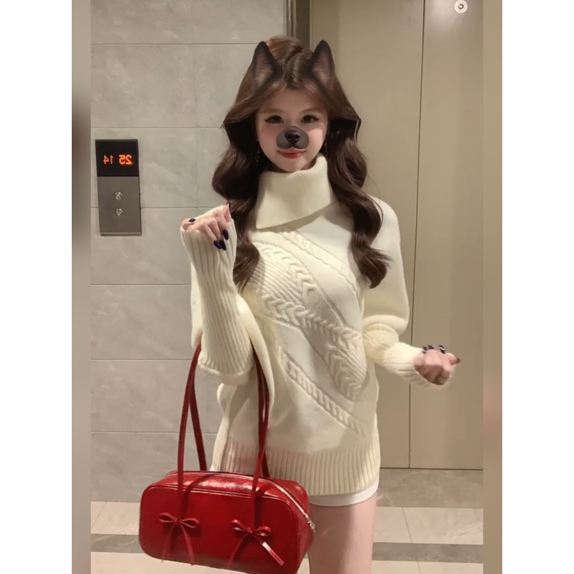 实价【三根绵羊绒】蝙蝠袖毛衣女