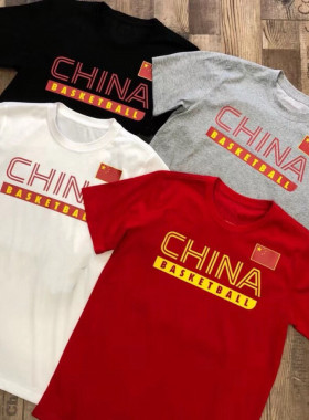 hina运动篮球跑步训练休闲圆领T