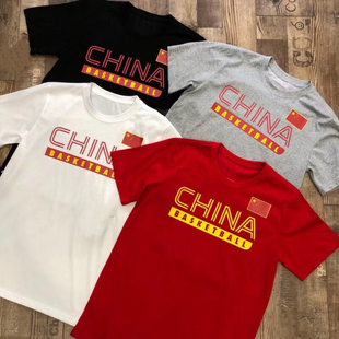 新款国家队赞助男篮中国队China运动篮球跑步训练休闲圆领T恤短袖