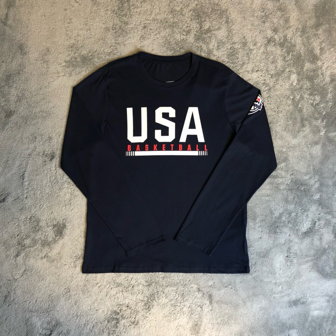 美国队热身投篮男篮世界杯USA美国梦之队运动训练篮球速干长袖T恤