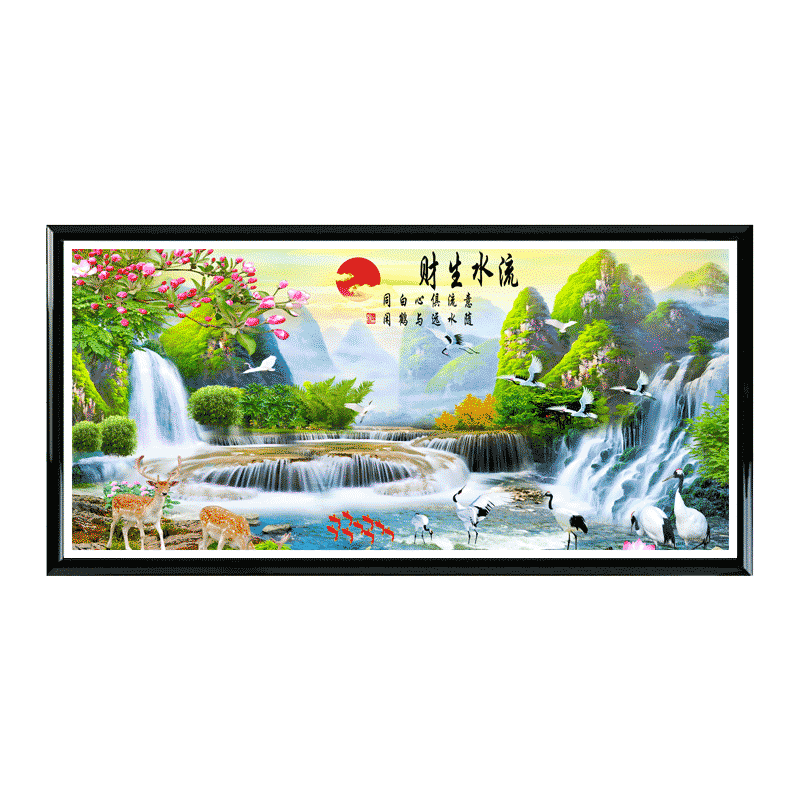 印花十字绣客厅简约牡丹花2米