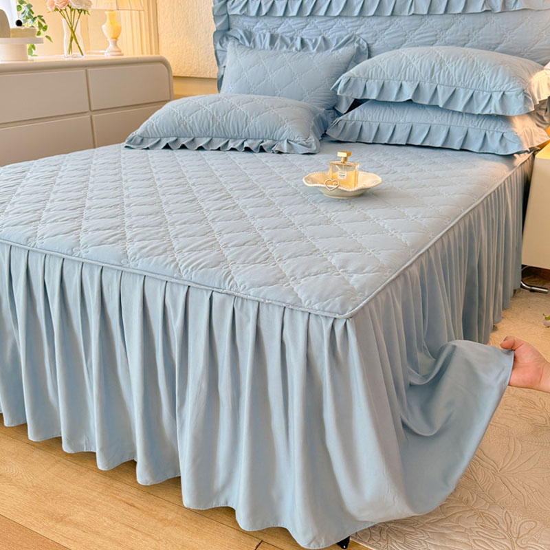 25新款亲肤磨毛夹棉床裙四件套