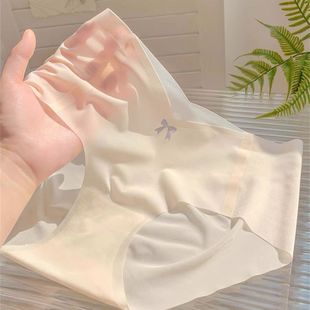 法式 少女纯欲蝴蝶结性感可爱纯棉裆纯色超薄面膜女生三角裤