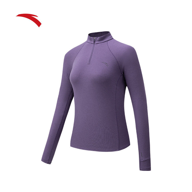 安踏羊毛T | 半拉链长袖T恤女2025冬季新款修身运动上衣打底,运动服/休闲服装,运动T恤,淘宝优惠券,粉丝福利购,淘宝优惠卷