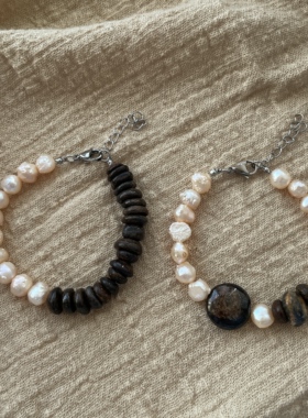 瑕疵特价/原创设计手作天然珍珠百搭小众高级感串珠可调节手链女