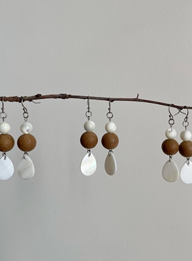 尾生之信 | 原创设计纯手工中药合香珠复古百搭简约气质耳环耳夹