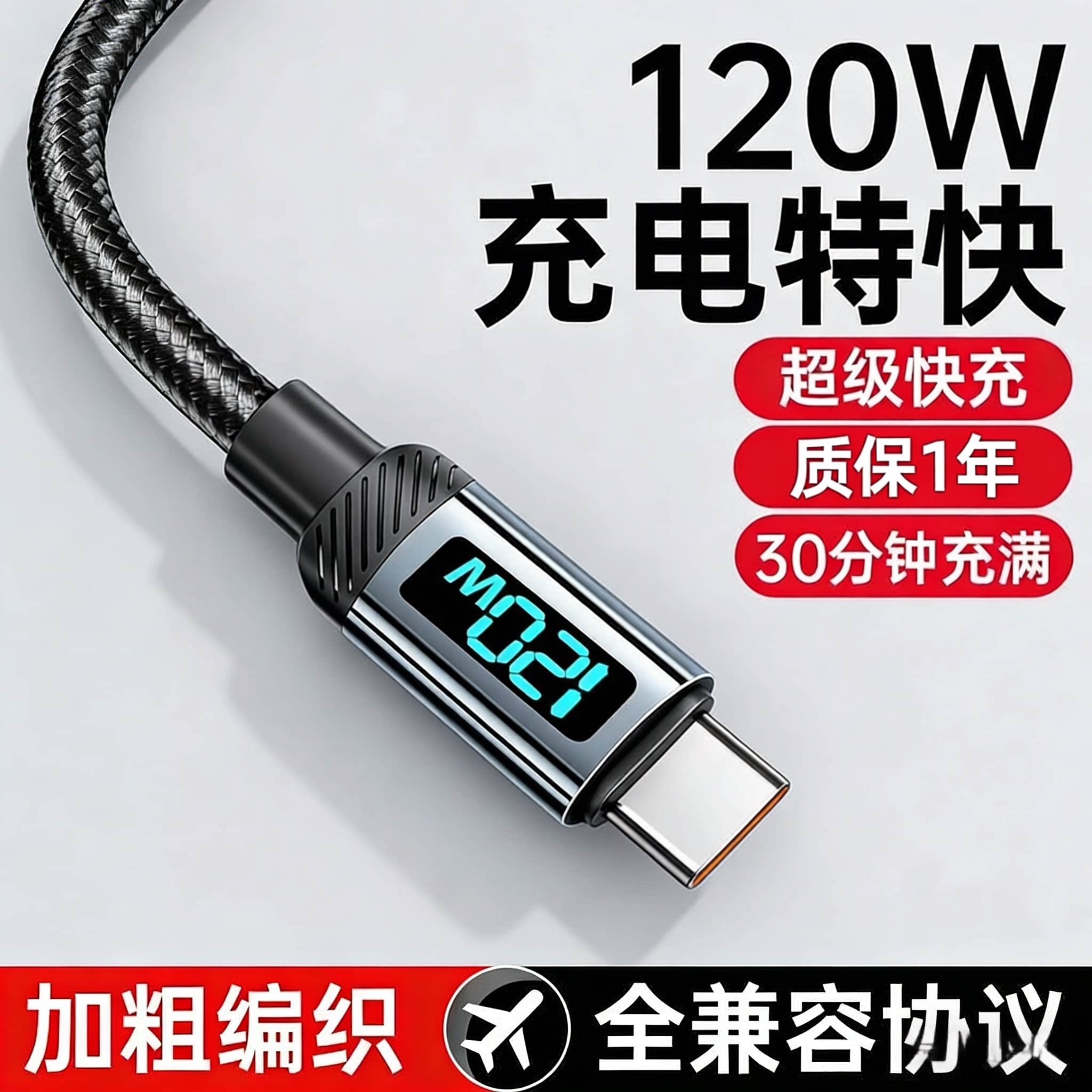 120W充电线Type-C快充图片