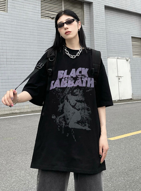 INGA欧美高街oversizeT恤女ins嘻哈国潮美式复古重磅短袖上衣情侣