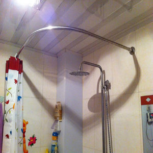 揽梦家居 弧形L形不锈钢浴帘杆浴缸可用 卫生间浴室杆