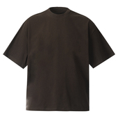 boxy版 纯色男情侣T恤 小领口夏季 型cleanfit纯棉短袖 280g重磅美式