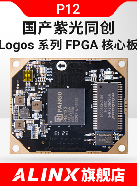 国产FPGA核心板开发板紫光同创Logos系列 PGL12G 学习板ALINX黑金